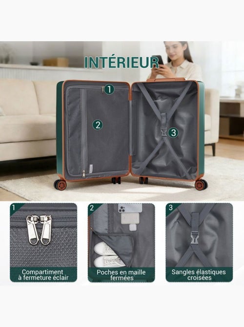 Valise cabine - 55x39x20 cm abs+pc 4 roulettes serrure tsa - kono - Kiabi Valise cabine - 55x39x20 cm abs+pc 4 roulettes serrure tsa - kono - Kiabi