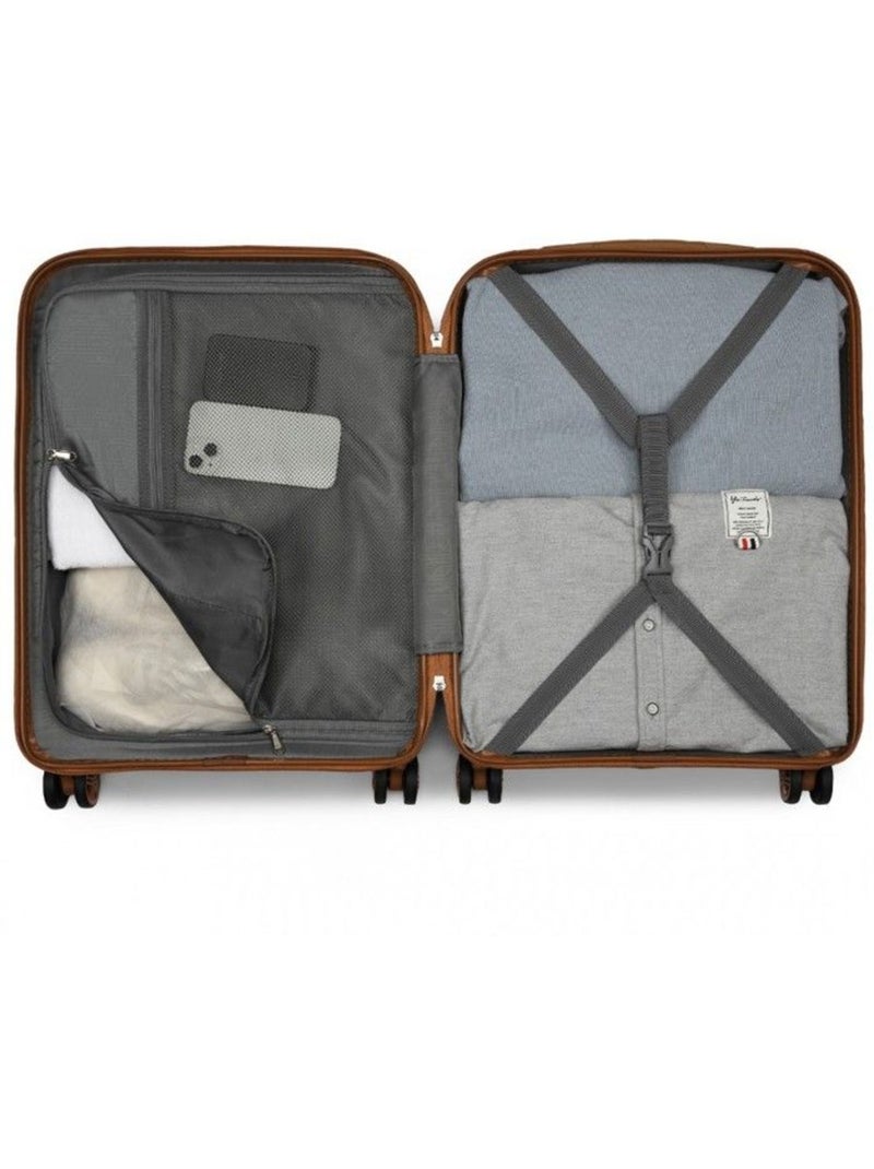 Valise cabine - 55x39x20 cm, rigide abs + pc, 4 roues 360°, serrure tsa - kono Noir - Kiabi