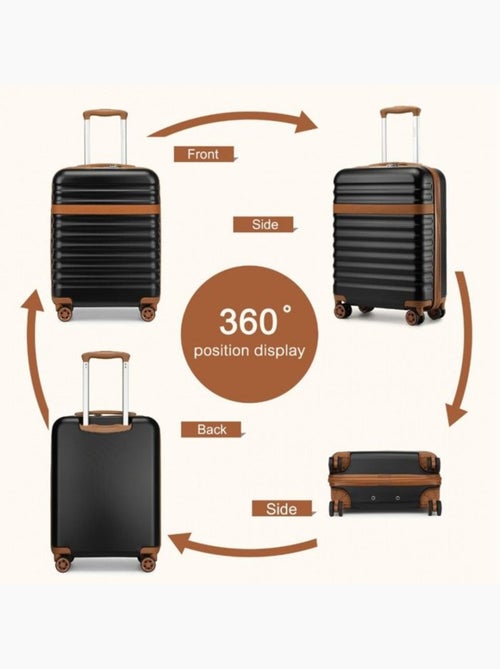 Valise cabine - 55x39x20 cm, rigide abs + pc, 4 roues 360°, serrure tsa - kono - Kiabi Valise cabine - 55x39x20 cm, rigide abs + pc, 4 roues 360°, serrure tsa - kono - Kiabi