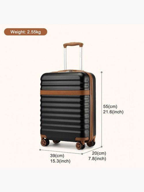 Valise cabine - 55x39x20 cm, rigide abs + pc, 4 roues 360°, serrure tsa - kono - Kiabi Valise cabine - 55x39x20 cm, rigide abs + pc, 4 roues 360°, serrure tsa - kono - Kiabi