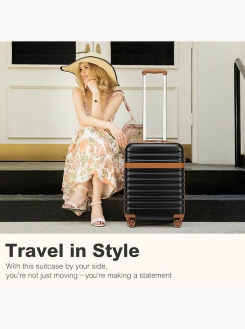 Valise cabine - 55x39x20 cm, rigide abs + pc, 4 roues 360°, serrure tsa - kono - Kiabi Valise cabine - 55x39x20 cm, rigide abs + pc, 4 roues 360°, serrure tsa - kono - Kiabi