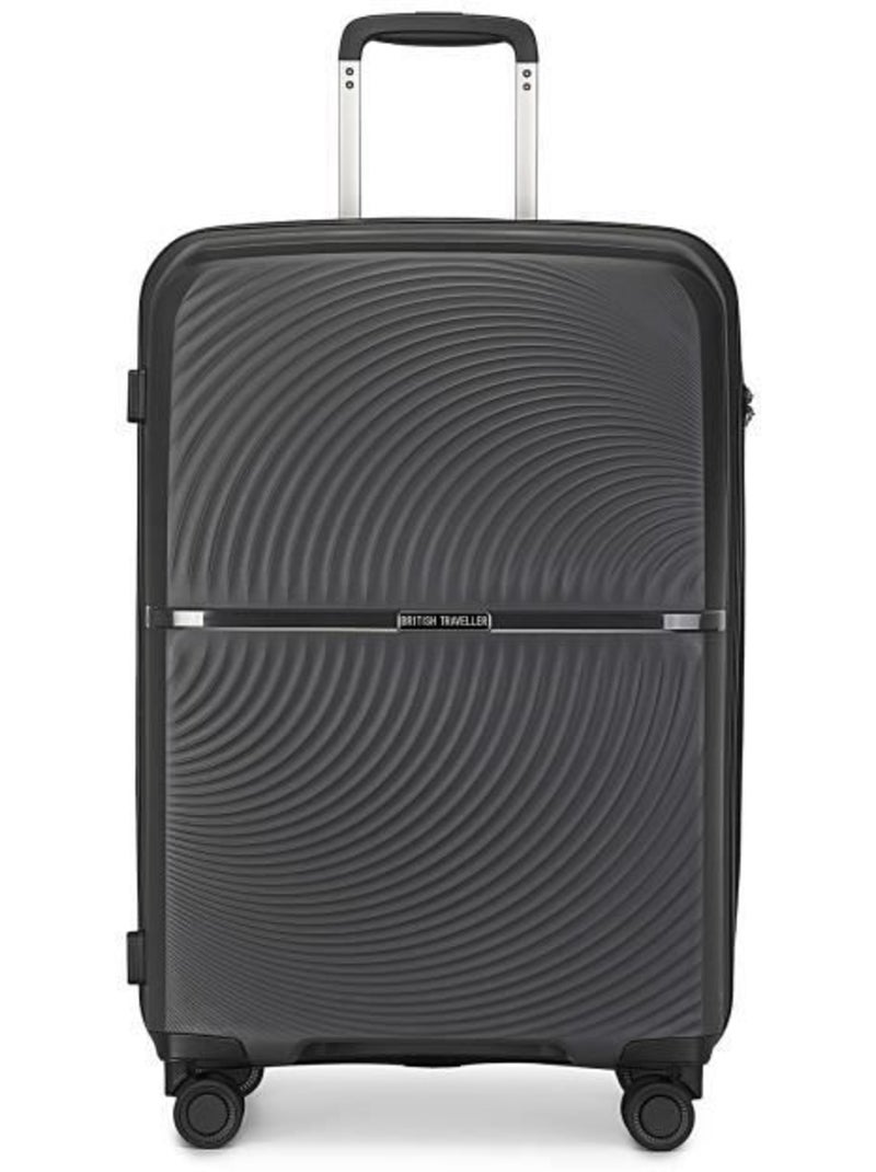 Valise cabine - 55x40.5x22.5 cm polypropylène 4 roulettes serrure tsa - british traveller Noir - Kiabi