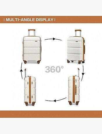 Valise cabine - 55x40x20 cm abs 4 roulettes serrure tsa - kono