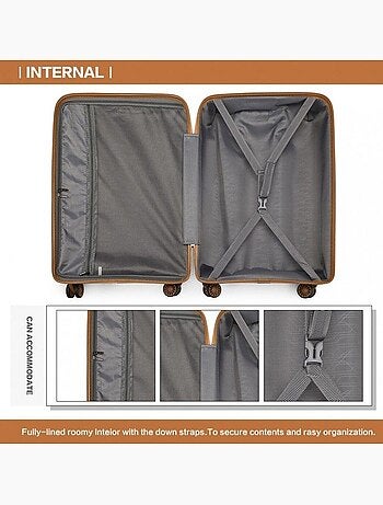 Valise cabine - 55x40x20 cm abs 4 roulettes serrure tsa - kono
