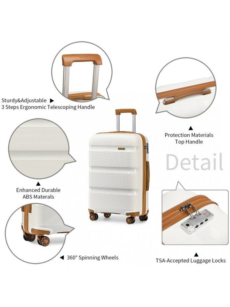 Valise cabine - 55x40x20 cm abs 4 roulettes serrure tsa - kono Beige - Kiabi