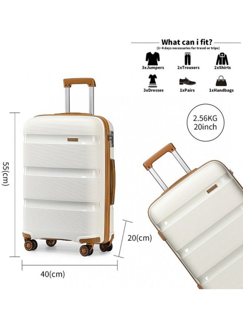 Valise cabine - 55x40x20 cm abs 4 roulettes serrure tsa - kono Beige - Kiabi