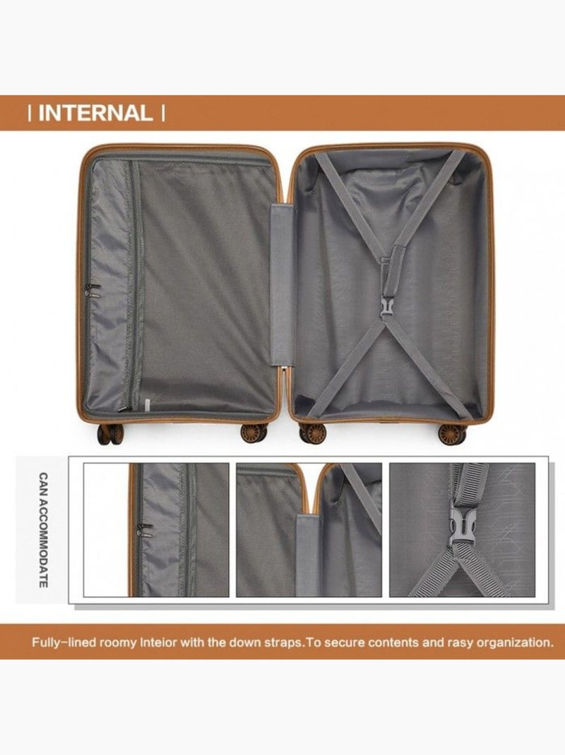 Valise cabine - 55x40x20 cm abs 4 roulettes serrure tsa - kono Beige - Kiabi