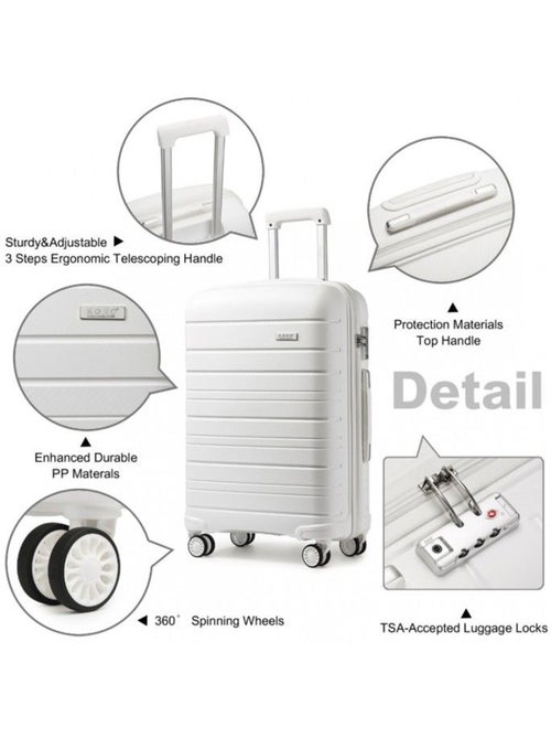 Valise cabine - 55x40x20 cm abs 4 roulettes serrure tsa - kono - Kiabi Valise cabine - 55x40x20 cm abs 4 roulettes serrure tsa - kono - Kiabi
