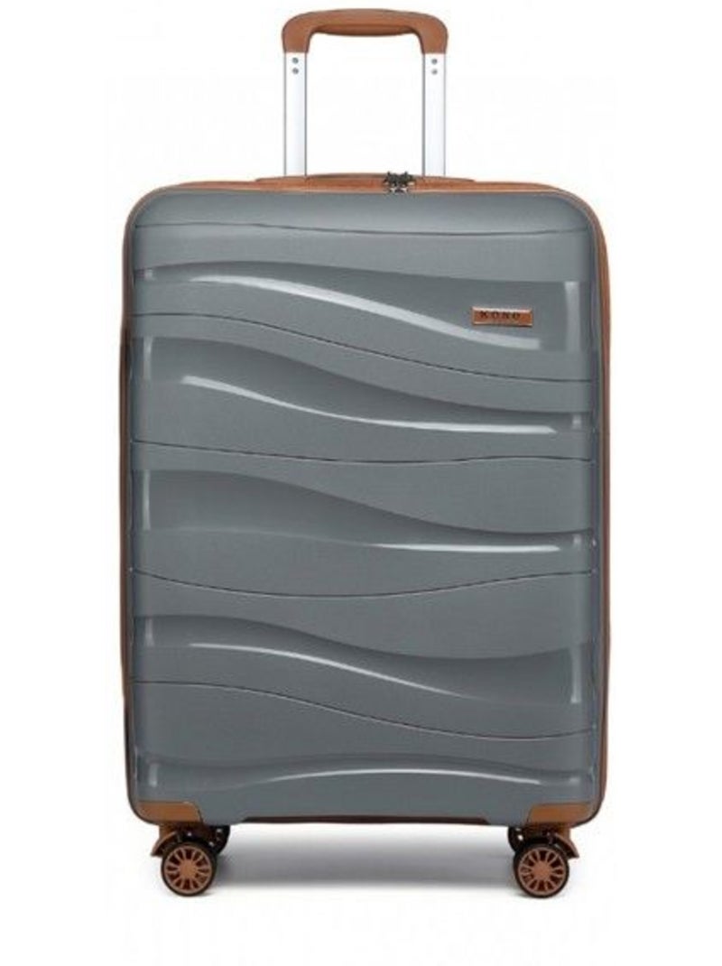 Valise cabine - 55x40x20 cm abs 4 roulettes serrure tsa - kono Gris - Kiabi