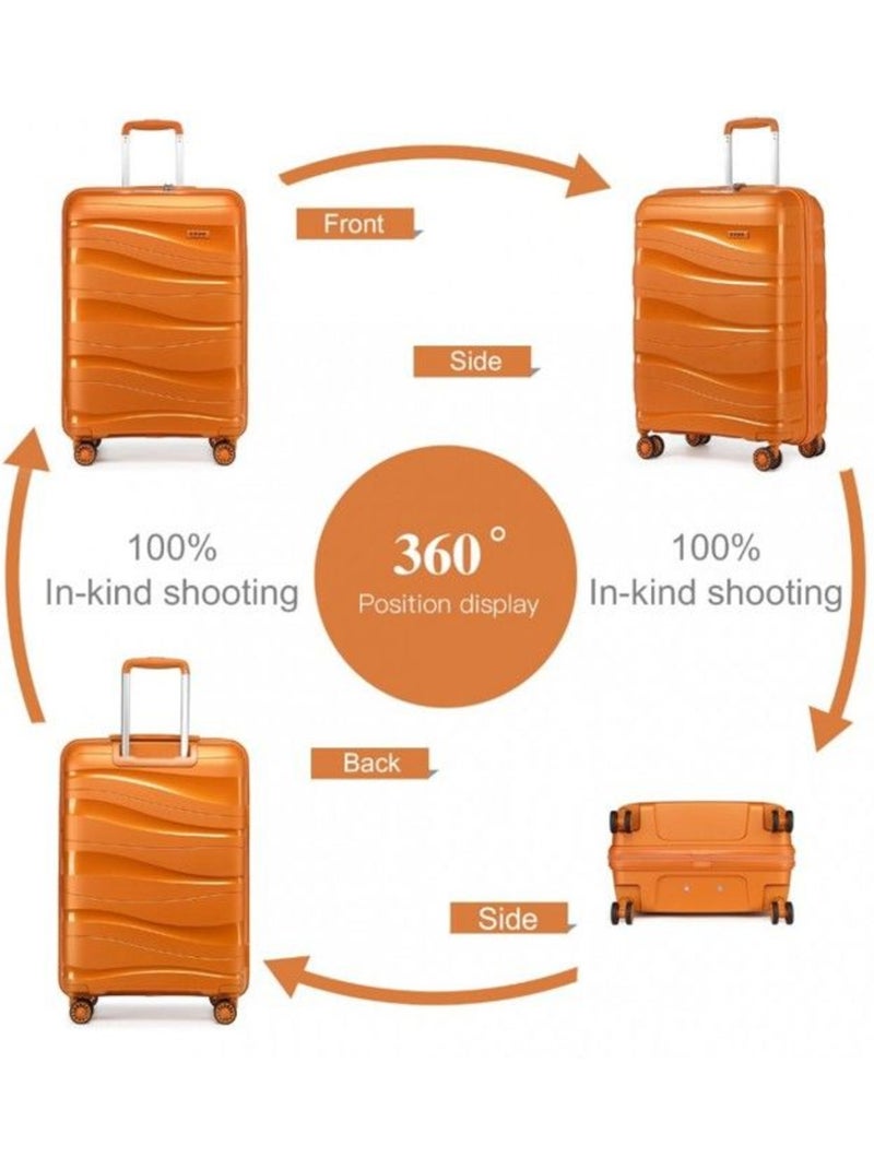 Valise cabine - 55x40x20 cm abs 4 roulettes serrure tsa - kono Orange - Kiabi