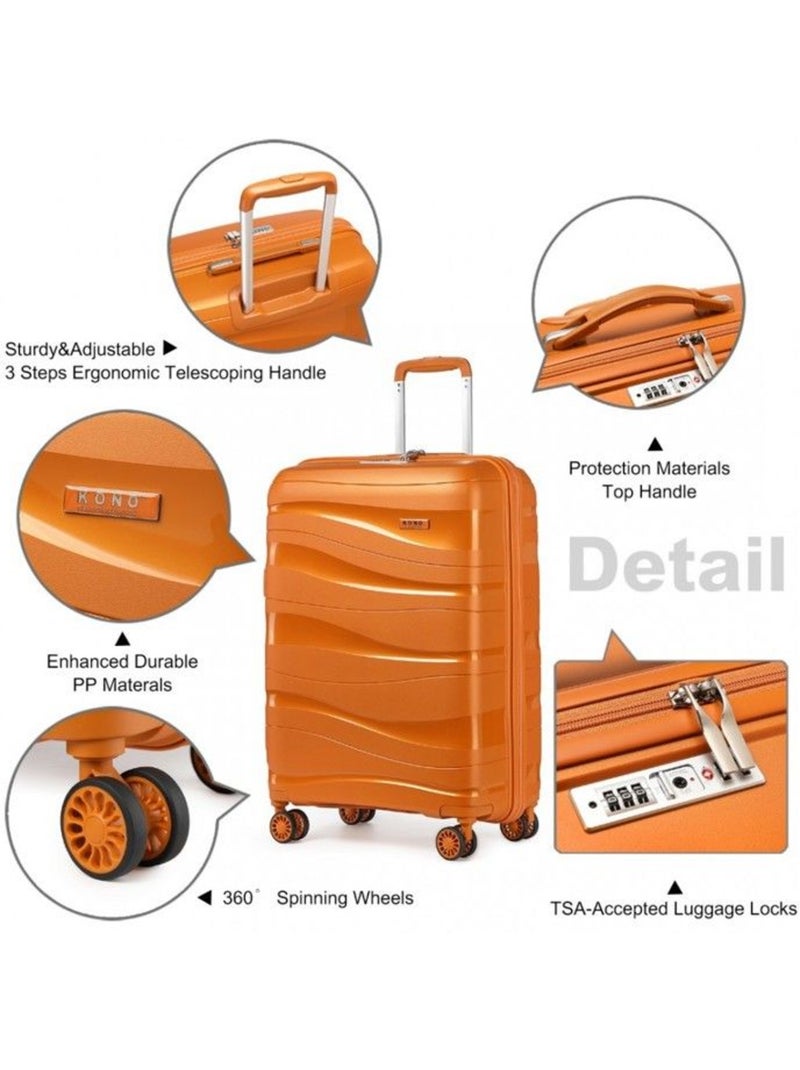 Valise cabine - 55x40x20 cm abs 4 roulettes serrure tsa - kono Orange - Kiabi