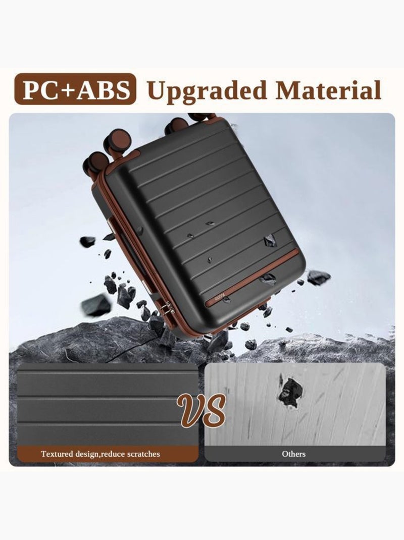Valise cabine - 55x40x20 cm, abs + pc, 4 roues 360° - kono Gris - Kiabi