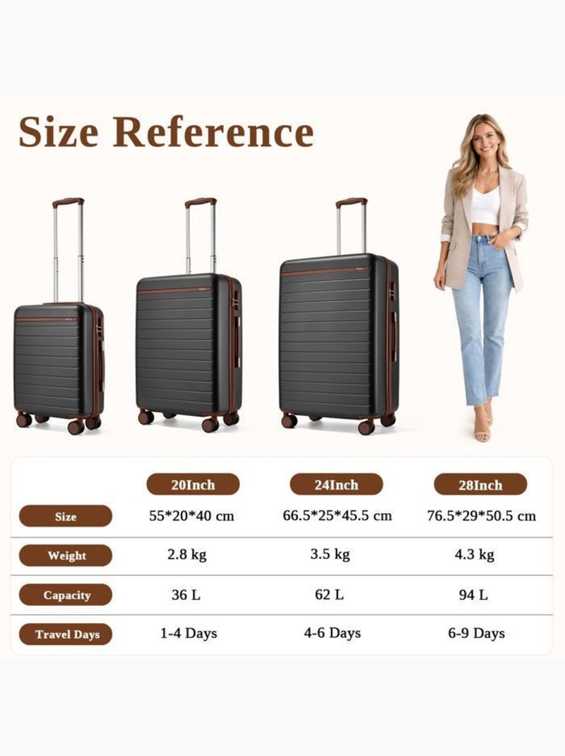 Valise cabine - 55x40x20 cm, abs + pc, 4 roues 360° - kono Gris - Kiabi