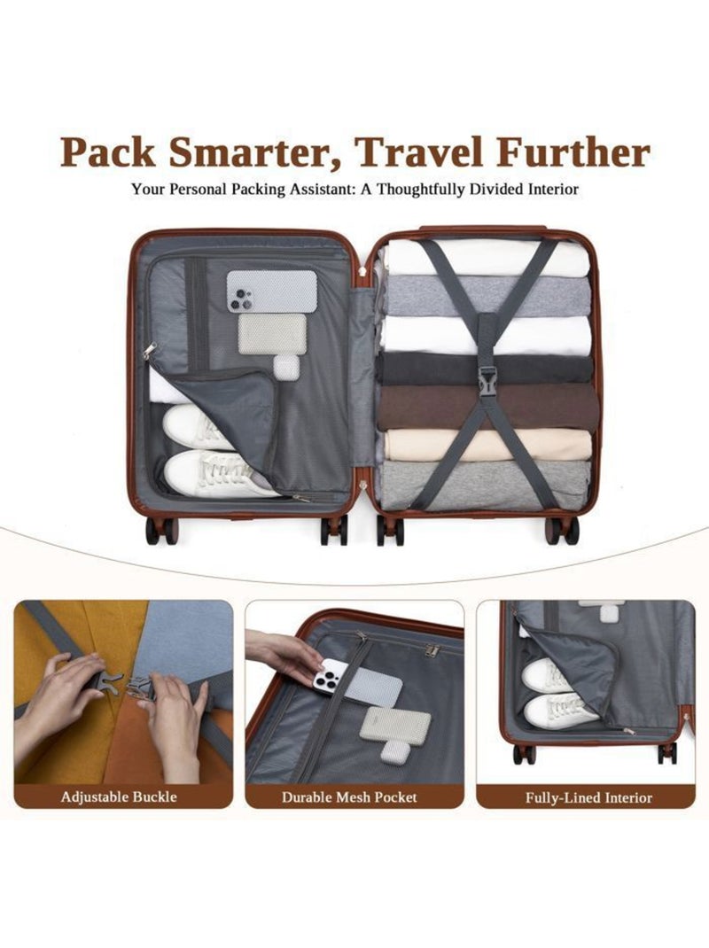 Valise cabine - 55x40x20 cm abs+pc 4 roulettes - kono Noir - Kiabi
