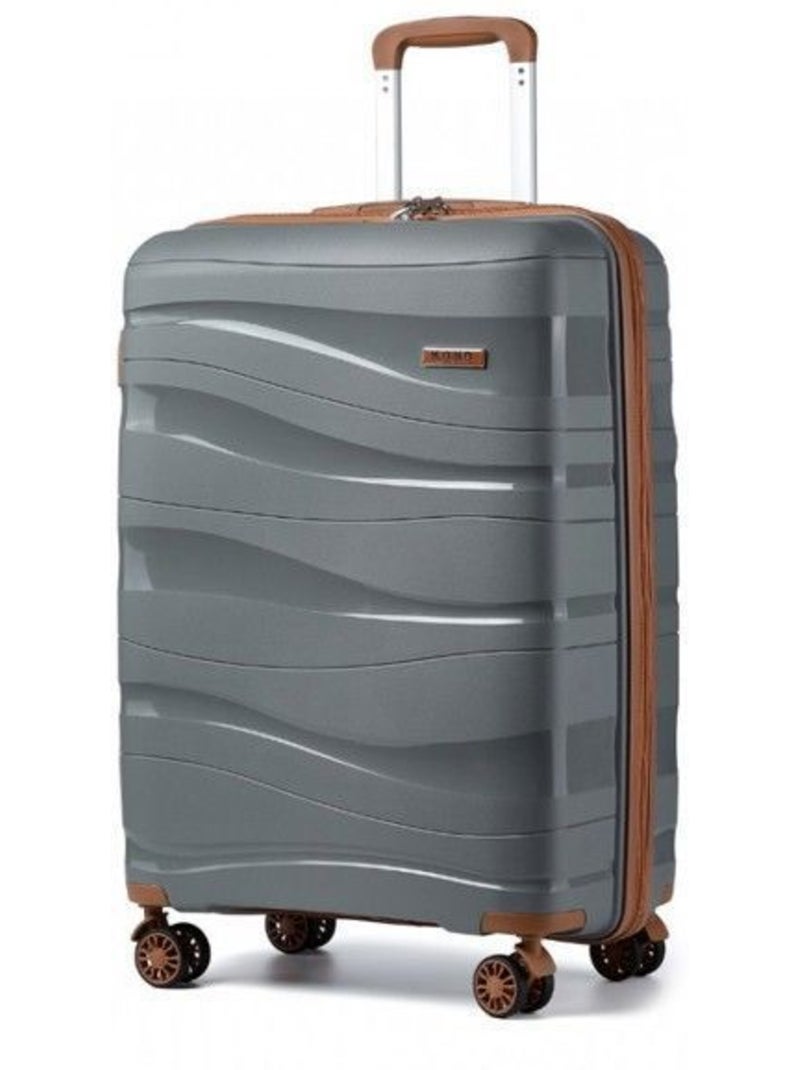 Valise cabine - 55x40x20 cm polypropylène 4 roulettes serrure tsa - kono Gris - Kiabi