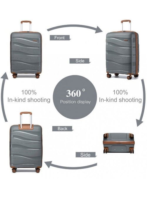 Valise cabine - 55x40x20 cm polypropylène 4 roulettes serrure tsa - kono - Kiabi