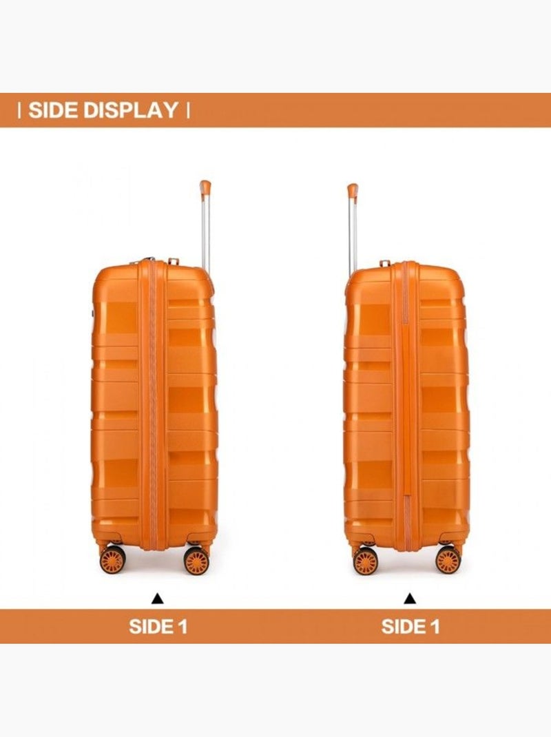 Valise cabine - 55x40x20 cm polypropylène 4 roulettes serrure tsa - kono Orange - Kiabi