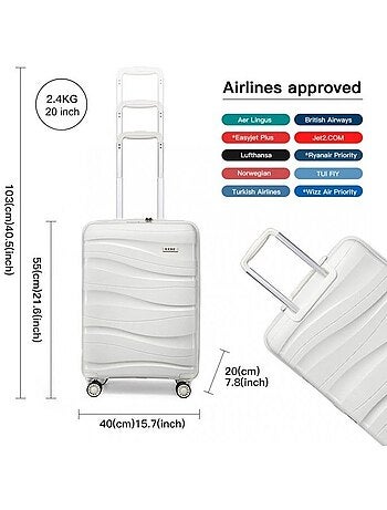 Valise cabine - 55x40x20 cm pp 39 l tsa - kono