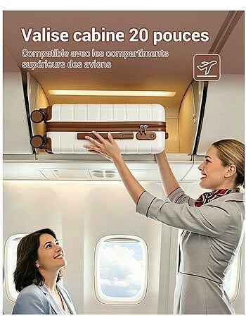 Valise cabine - 55x40x20 cm, rigide abs, 4 roues, serrure à code - kono