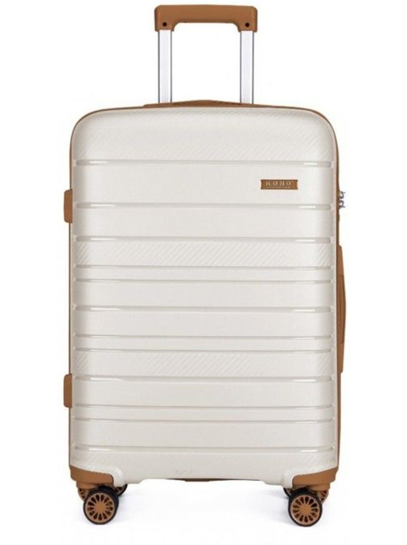 Valise cabine - 55x40x20, rigide abs, 4 roues 360°, serrure tsa - kono Blanc - Kiabi