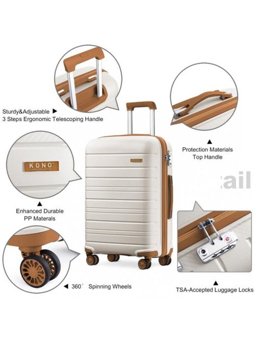 Valise cabine - 55x40x20, rigide abs, 4 roues 360°, serrure tsa - kono - Kiabi Valise cabine - 55x40x20, rigide abs, 4 roues 360°, serrure tsa - kono - Kiabi