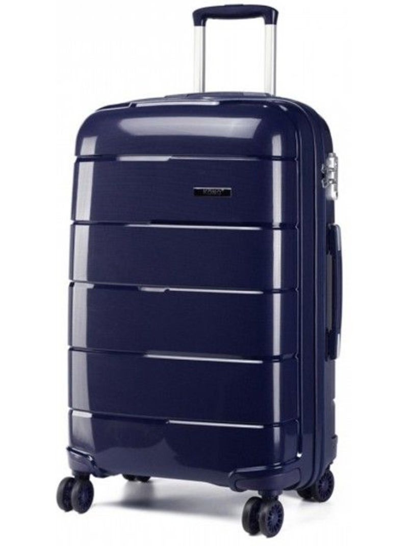 Valise cabine - 55x40x21 cm polypropylène 4 roulettes serrure tsa - kono Bleu - Kiabi
