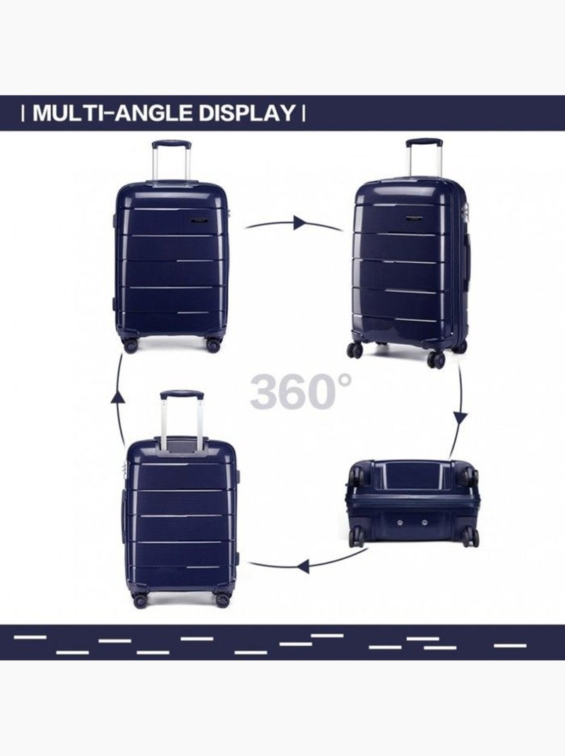 Valise cabine - 55x40x21 cm polypropylène 4 roulettes serrure tsa - kono Bleu - Kiabi