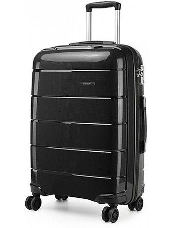 Valise cabine - 55x40x21 cm polypropylène 4 roulettes serrure tsa - kono
