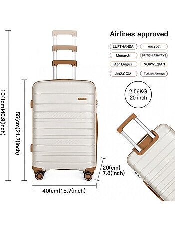 Valise cabine - 55x40x21 cm pp 40 l tsa - kono