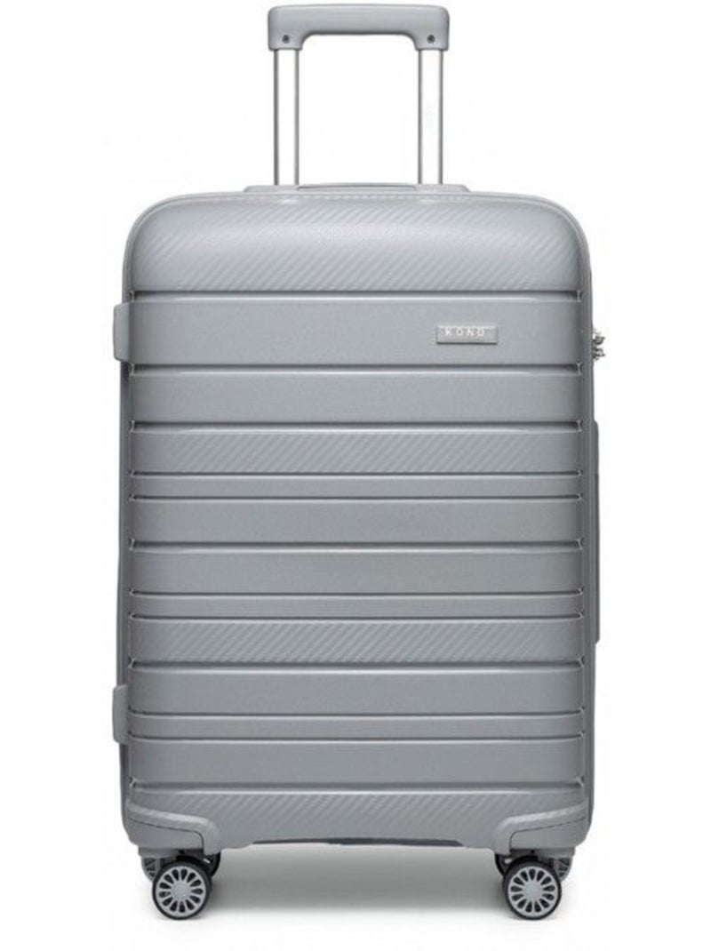 Valise cabine - 55x40x21 cm, rigide abs, 4 roues, serrure tsa - kono Gris - Kiabi