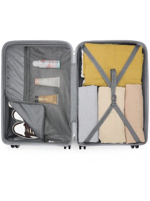 Valise cabine - 55x40x21 cm, rigide abs, 4 roues, serrure tsa - kono - Kiabi Valise cabine - 55x40x21 cm, rigide abs, 4 roues, serrure tsa - kono - Kiabi