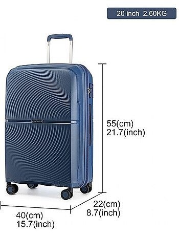 Valise cabine - 55x40x22 cm, 4 roues, serrure tsa - british traveller