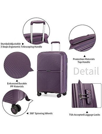 Valise cabine - 55x40x22 cm, 4 roues, serrure tsa - british traveller