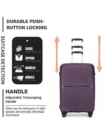 Valise cabine - 55x40x22 cm, 4 roues, serrure tsa - british traveller