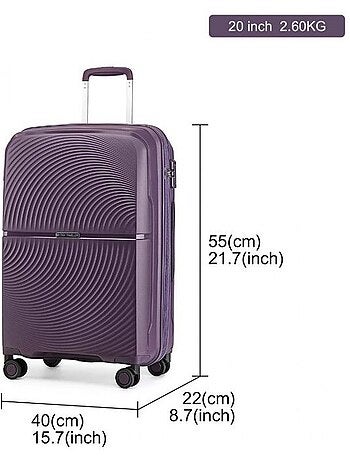 Valise cabine - 55x40x22 cm, 4 roues, serrure tsa - british traveller