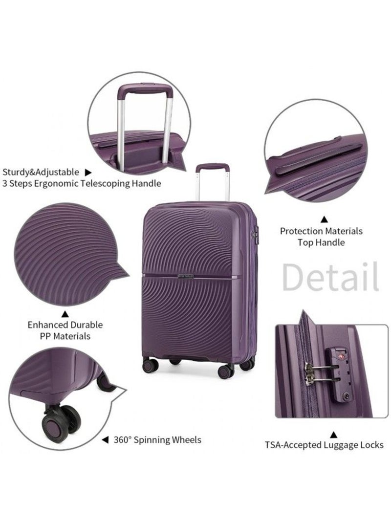 Valise cabine - 55x40x22 cm, 4 roues, serrure tsa - british traveller Violet - Kiabi