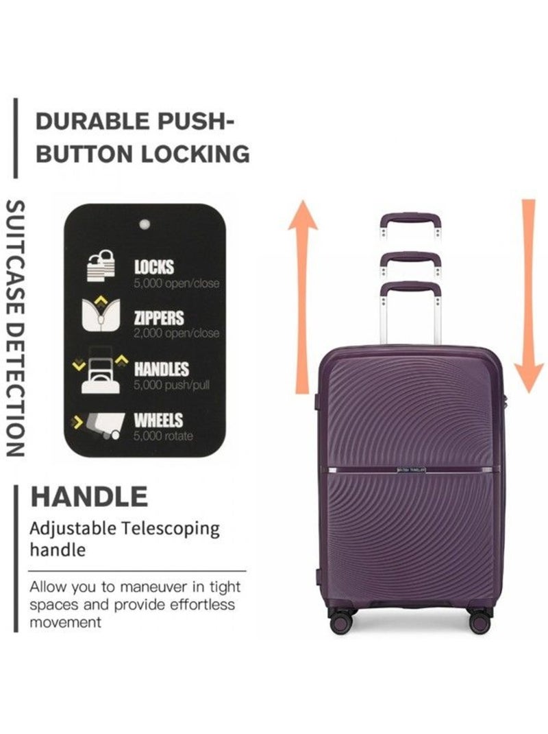 Valise cabine - 55x40x22 cm, 4 roues, serrure tsa - british traveller Violet - Kiabi