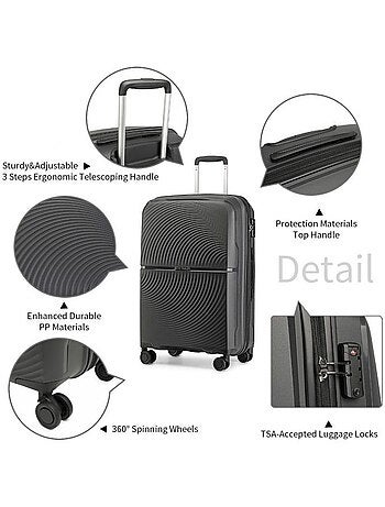 Valise cabine - 55x40x22 cm 4 roulettes serrure tsa - british traveller
