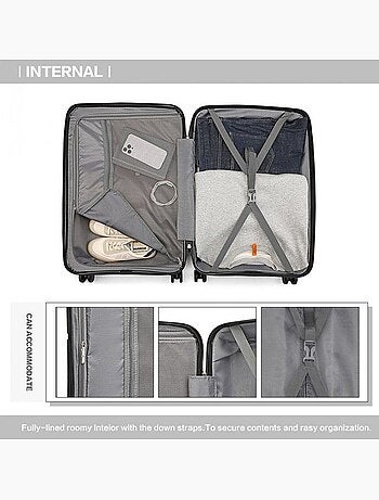Valise cabine - 55x40x22 cm 4 roulettes serrure tsa - british traveller