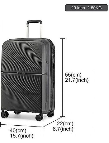 Valise cabine - 55x40x22 cm 4 roulettes serrure tsa - british traveller