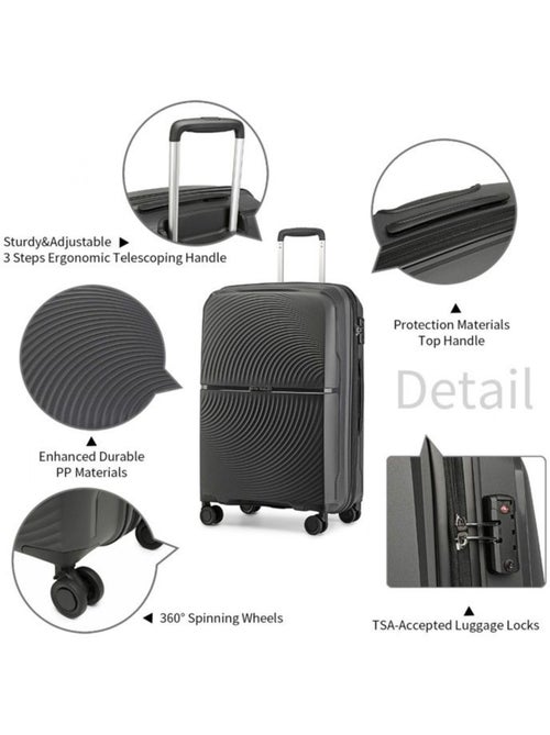 Valise cabine - 55x40x22 cm 4 roulettes serrure tsa - british traveller - Kiabi Valise cabine - 55x40x22 cm 4 roulettes serrure tsa - british traveller - Kiabi