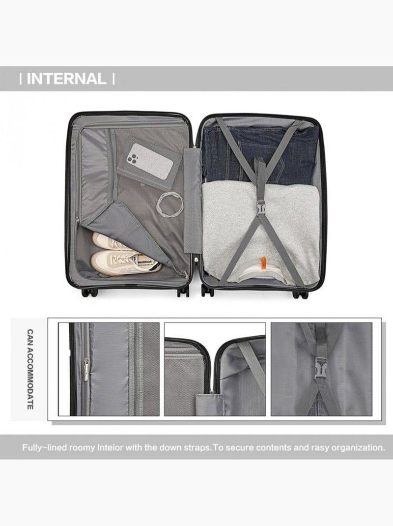 Valise cabine - 55x40x22 cm 4 roulettes serrure tsa - british traveller Noir - Kiabi
