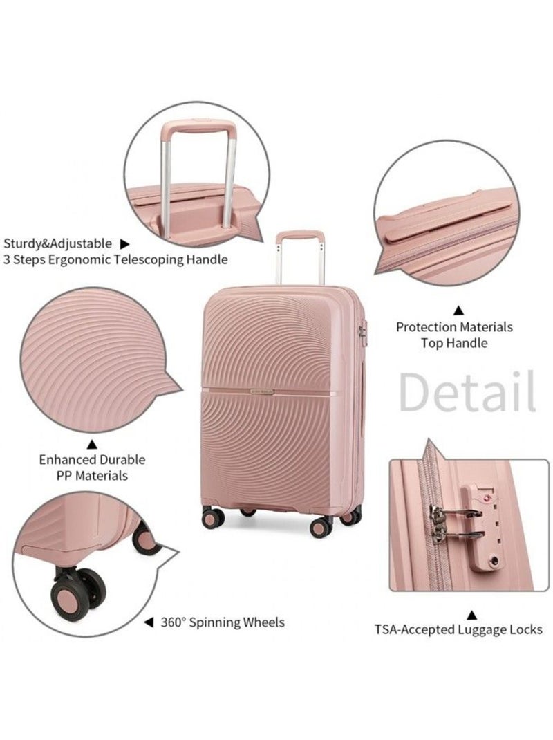 Valise cabine - 55x40x22 cm 4 roulettes serrure tsa - british traveller Rose - Kiabi