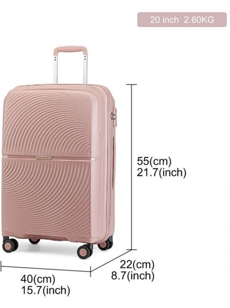 Valise cabine - 55x40x22 cm 4 roulettes serrure tsa - british traveller Rose - Kiabi