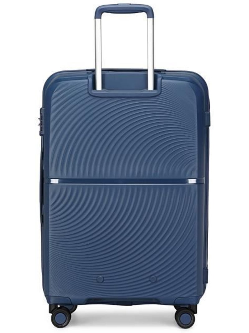 Valise cabine - 55x40x22 cm polypropylène 4 roulettes serrure tsa - british traveller Bleu - Kiabi