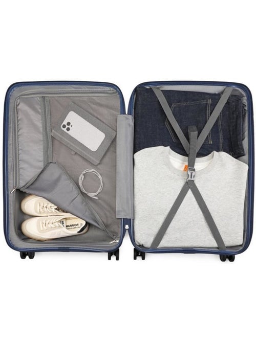 Valise cabine - 55x40x22 cm polypropylène 4 roulettes serrure tsa - british traveller - Kiabi Valise cabine - 55x40x22 cm polypropylène 4 roulettes serrure tsa - british traveller - Kiabi