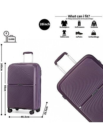 Valise cabine - 55x40x22 cm polypropylène 4 roulettes serrure tsa - british traveller