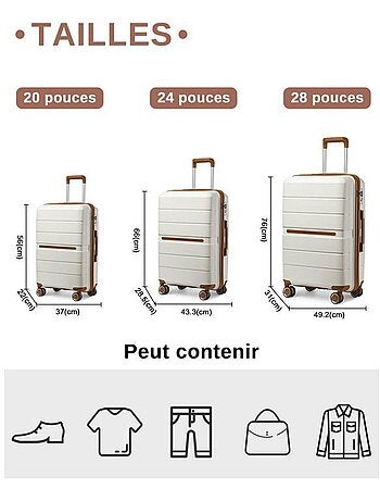 Valise cabine - 56x37x22 cm polypropylène - british traveller