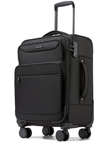 Valise cabine - 57.5x37.5x25 cm, souple, extensible, 4 roues 360°, serrure tsa - british traveller