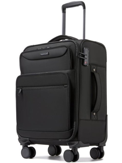 Valise cabine - 57.5x37.5x25 cm, souple, extensible, 4 roues 360°, serrure tsa - british traveller - Kiabi Valise cabine - 57.5x37.5x25 cm, souple, extensible, 4 roues 360°, serrure tsa - british traveller - Kiabi